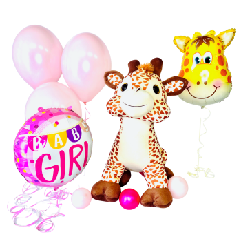 Καμηλοπάρδαλη 80εκ με μπαλόνια για κοριτσάκι